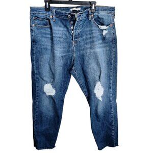 Levi's Denim Womens 20W Wedgie Skinny 40x26 Button Fly‎ Blue Jeans Distressed